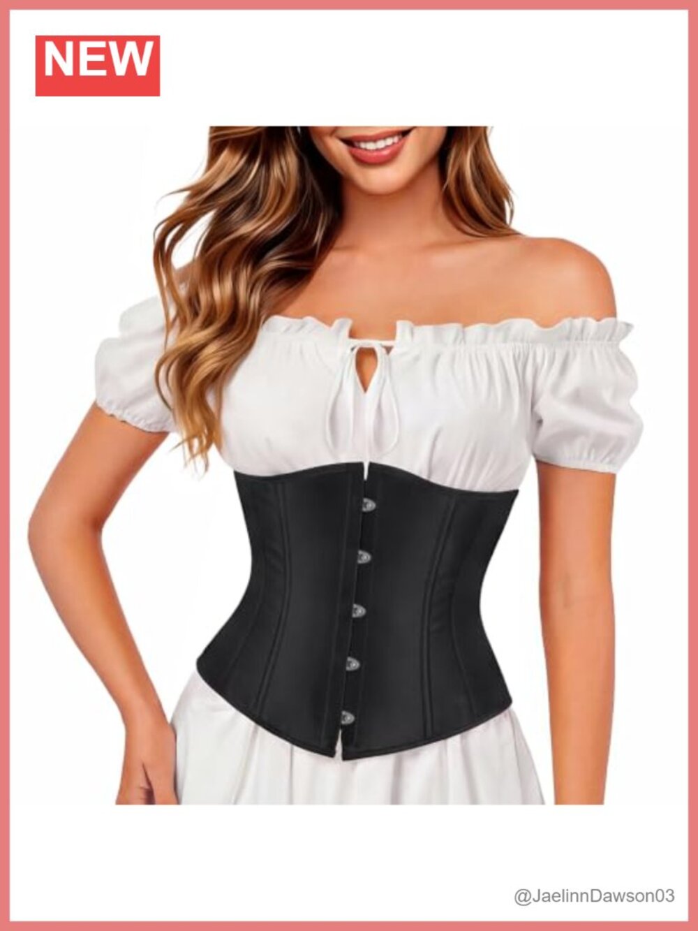 Lace Up Underbust Corset Top Renaissance Pirate Costume Adjustable